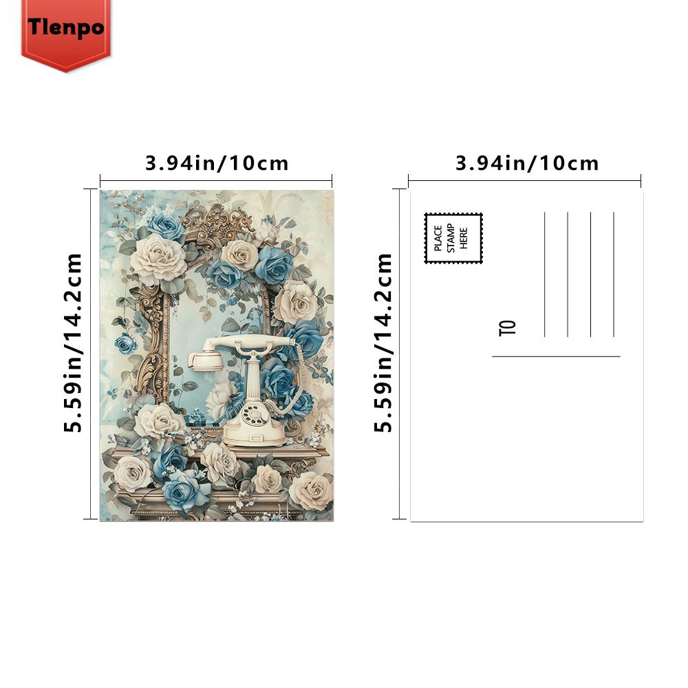 32 шт., винтажная изысканная открытка в холодных тонах, подарок на день рождения/юбилей, коллекционная, подходит для дарения, можно отправить по почте.