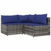VidaXL Garden Lounge Set 3 Pcs with Cushions Grey Wicker, Outdoor Lounge Set, Furniture Set 319844
