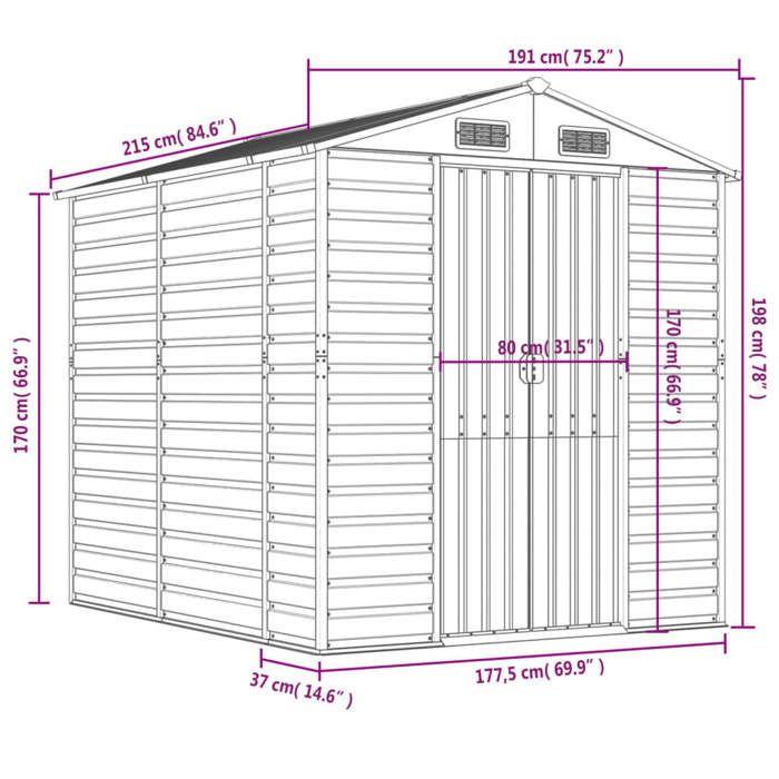 VidaXL Garden Shed, Tool Shed with Handles, Tool Shed with Sloping Roof, Terrace Storage Shed, Green 3188232