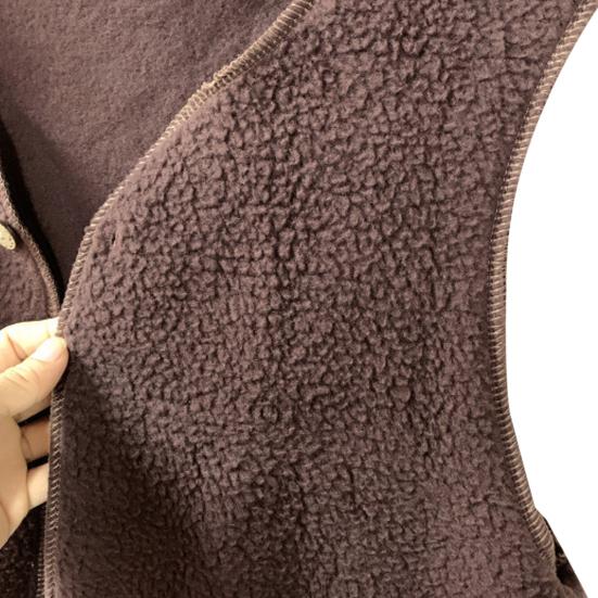 Fall Winter Women Vest Coat Round Neck Loose Mid Length Sleeveless Single-breasted Pockets Cardigan Warm Thick