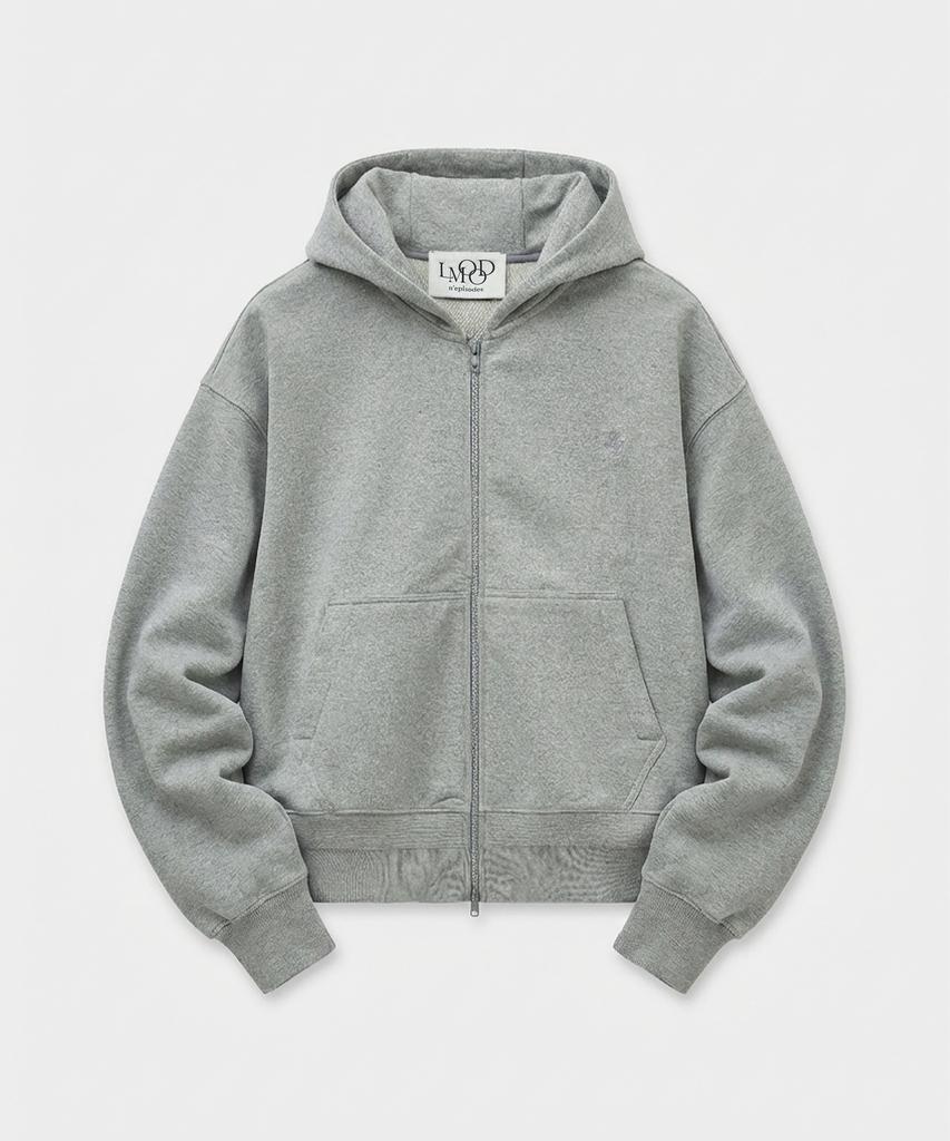 Lmood Essentials Худи на молнии из шелка Меланжевый серый