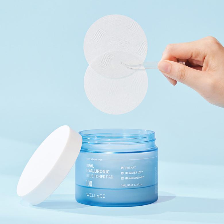 WELLAGE Real Hyaluronic Blue Toner Pad 70ea/210ml