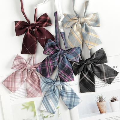 Мода JK Bowtie Женщины Студентка Воротник Галстук Хлопок Клетчатый Бантик Лолита Девушки Регулируемый Бабочка Аниме Косплей Галстук