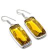 Натуральный Цитрин Драгоценный Камень Ручной Работы 925 Стерлинговое Серебро Подарок Серьга 2.01" b9G39