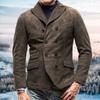 Men's Casual Vintage Jacket Youth Straight Hem Lapel Commuter Jacket