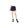 Training Series Solid Color Logo Mid Waist Straight Leg Woven Fake Two Piece Fitness Shorts Women Shorts Basic-Black 962327502-2