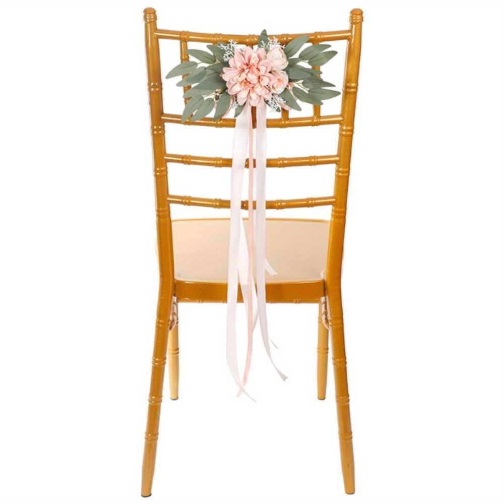 4 шт. Декор стульев, свадебные украшения для прохода, искусственные цветы для свадебной церемонии, вечеринки с искусственными цветами для украшения стульев, декор для вечеринки