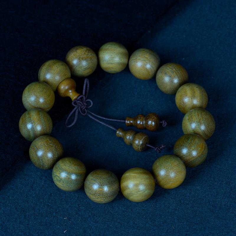 Браслет из 108 бусин из аргентинского зеленого сандала для мужчин и женщин - ручная работа, буддийская нить с прямым волокном.