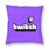 Наволочка квадратная с логотипом Twitch, полиэстер, лен, бархат, узор, застежка-молния, декор, наволочка для диванной подушки, чехол для домашней подушки