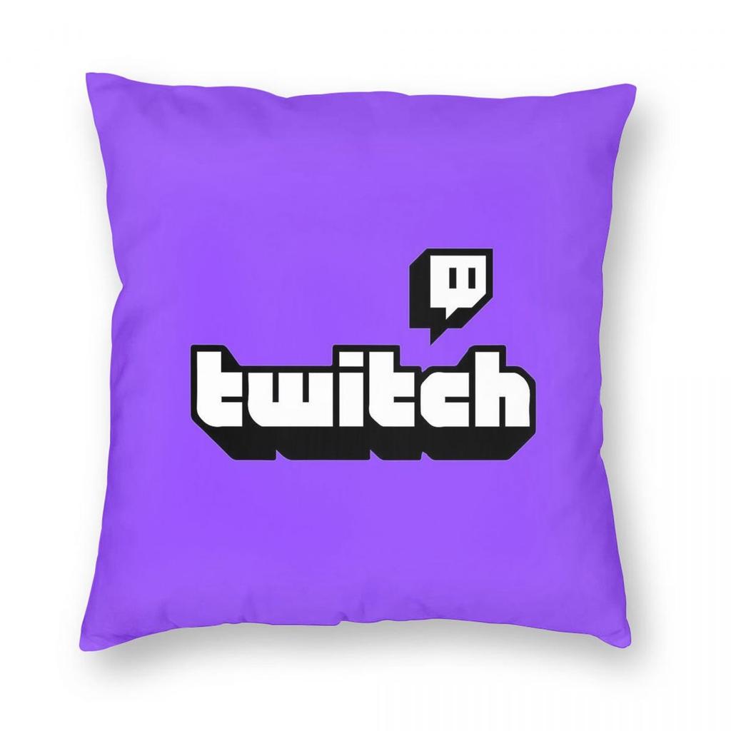 Наволочка квадратная с логотипом Twitch, полиэстер, лен, бархат, узор, застежка-молния, декор, наволочка для диванной подушки, чехол для домашней подушки