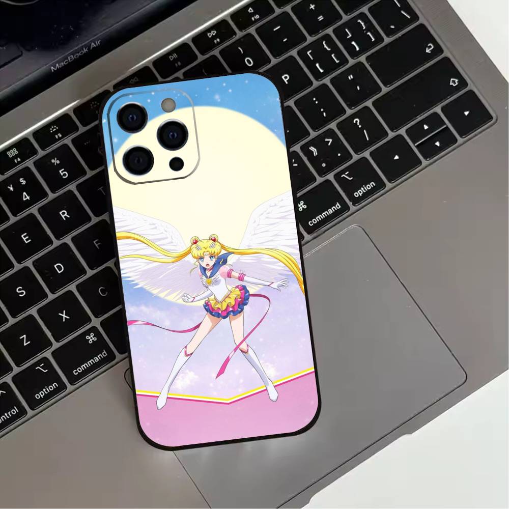 Чехол для телефона S-Sailor Moon Anime для iPhone 17,16,15,14,13,12,11 Plus,Pro Max,XS,Мягкий силиконовый черный чехол