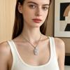 Подвеска на цепочке из нержавеющей стали с рельефным прямоугольным элементом, ювелирное изделие на звеньевой цепи для повседневного ношения