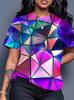 Разноцветные футболки tie-dye с абстрактным 3D-принтом, женские футболки с коротким рукавом, повседневные топы в стиле Harajuku Y2K, женская одежда