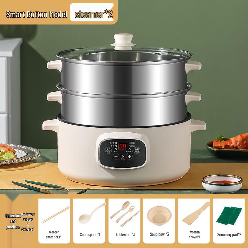 Интеллектуальная многоуровневая электрическая пароварка: Большая емкость, трехслойный, для многофункционального домашнего использования