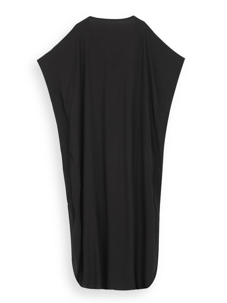 EDOLYNSA Черный кафтан с вышивкой больших размеров, летнее длинное пляжное платье, женская домашняя одежда, купальный костюм, свободный кафтан