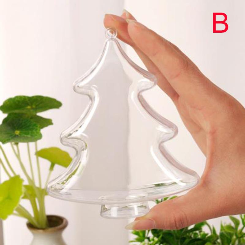 Прозрачный Открытый Пластиковый Рождественский Декор Мяч Безделушка Орнамент Подарочная Коробка