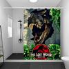 Логотип J-Jurassic P-Park Защитная перегородка для ванной комнаты и душа Шторка для душа Быстросохнущая Можно стирать Легкая Непрозрачная Ванна