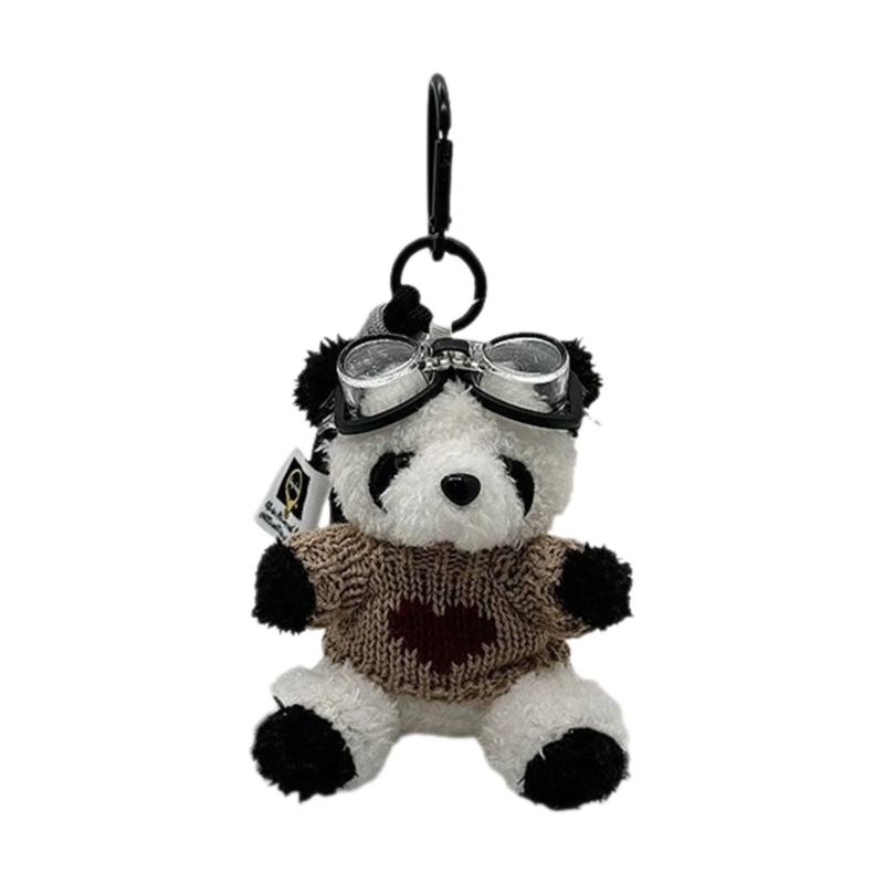 Adorable Pilot Bear Keychain Cute Flying Bear Pendant for Bags and Keys Pilot Panda Keyring Personalized Animal Decor