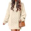 Cross-border Amazon Europe Round Neck Long Sleeve Knit Sweater Medium-length Women's Dress Thickened Needlework