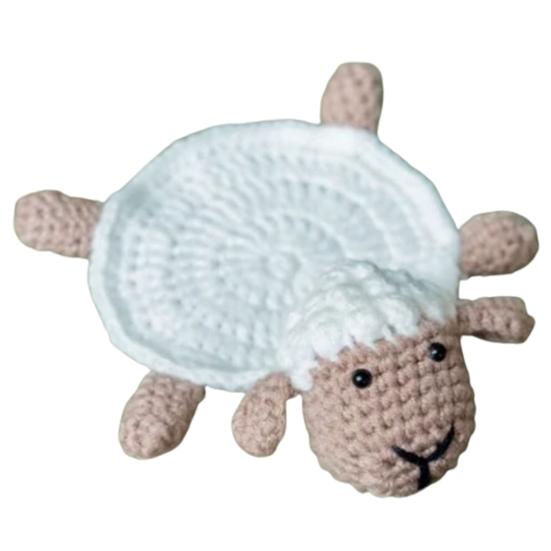 Cute Handmade Crochet Anti-scald Decorative Sheep Flower Turtle Shape Mug Coaster Household Stuffs Mug Rug