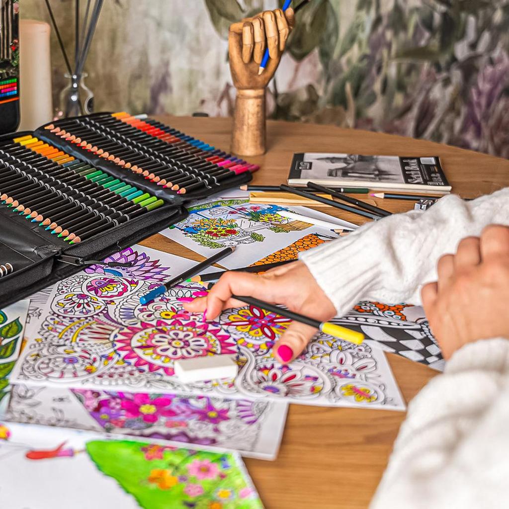 100 цветных и эскизных карандашей, набор для рисования и раскрашивания, для взрослых и детей