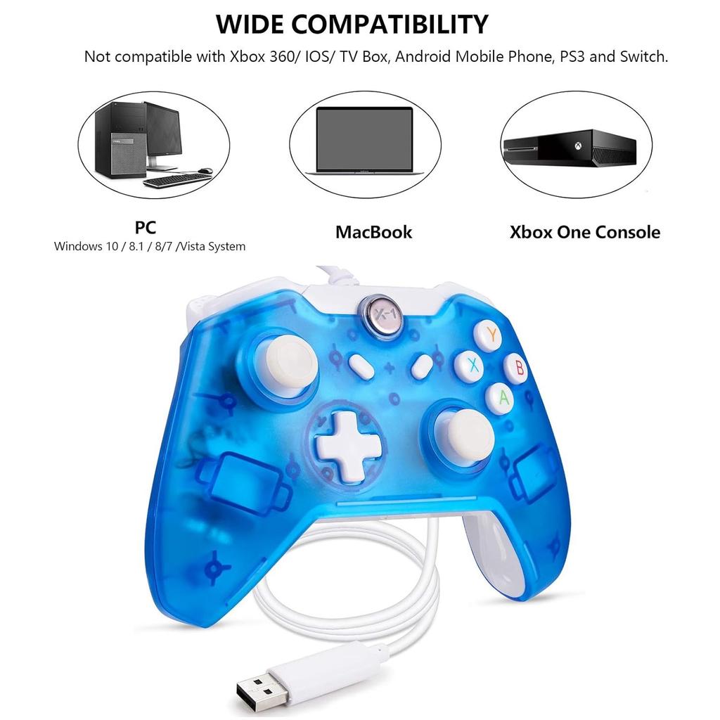 Wired USB Game Controller Gamepad Joystick for Xbox One/One S PC Windows USB Plug and Play Gamepad with Dual-Vibration