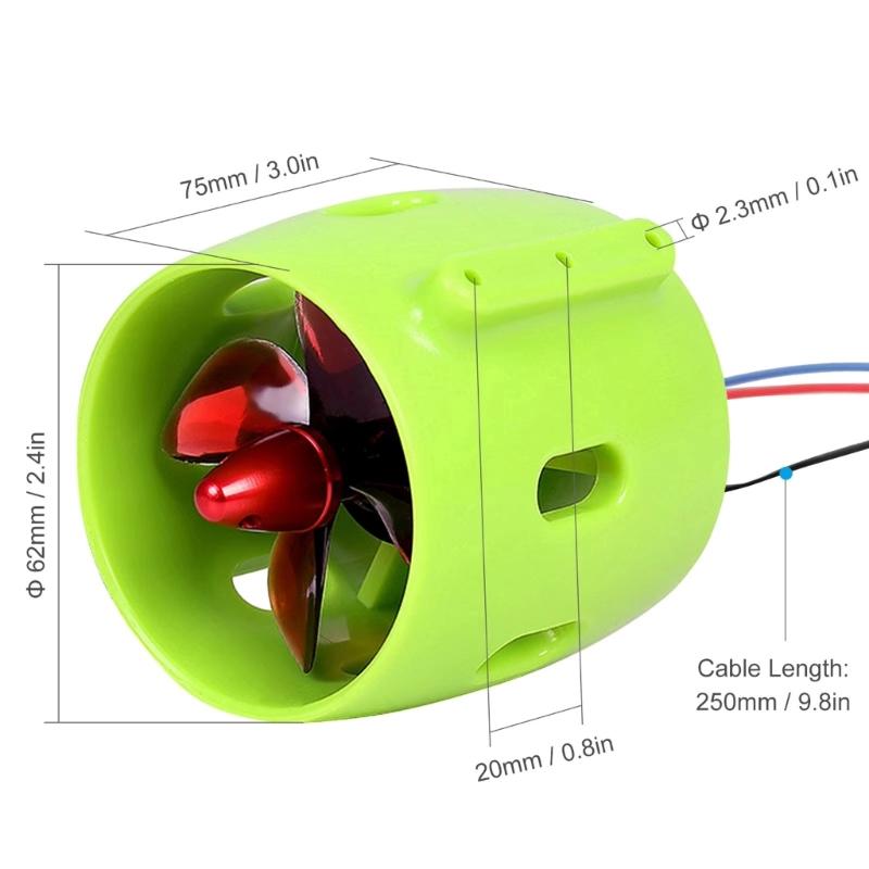Advanced 1000KV Underwater Brushless Motor with 4 Blade Propellers & Adjustable Voltages Compatibility for Boats