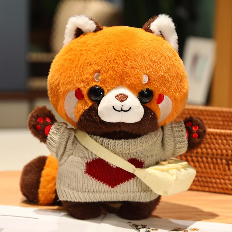 30cm Cute Raccoon Into Red Brown Red Panda Dress Up Plush Toy Plush Animal Soft Pillow Birthday Gift for Children