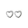 Wild Temperament Girls Heart Buckle Simple Copper Fashion Jewelry Hoop Earrings Piercing Earrings
