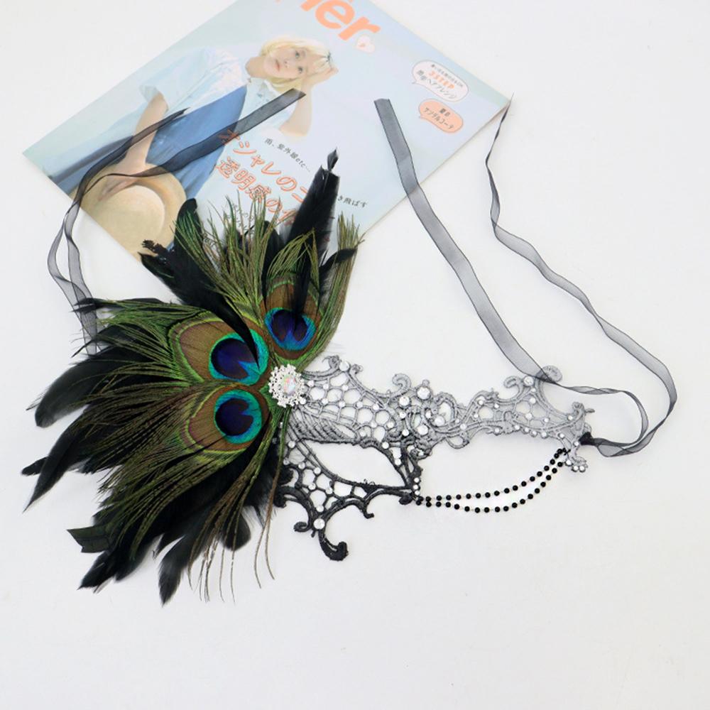 Feathers Design Half-Face Lace Mask Seductive Style Masquerade Feather Mask Fancy Prom Cosplay Masquerade Mask