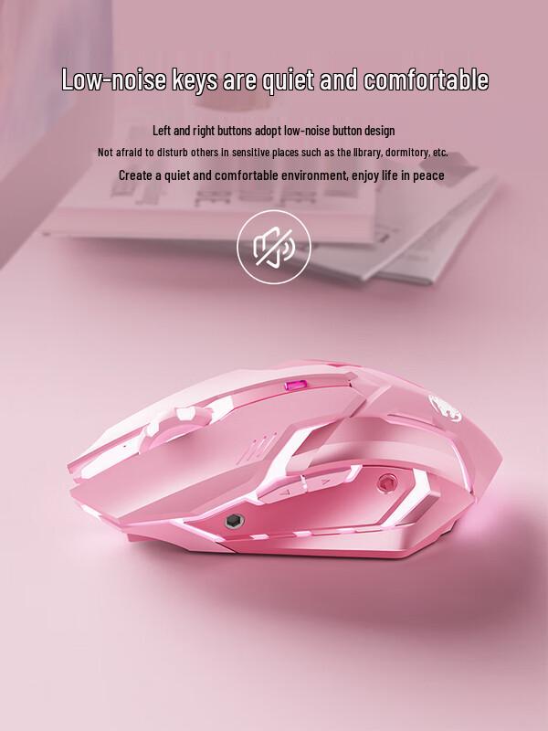 You Lion Vanguard Silent Pink Gaming Mouse