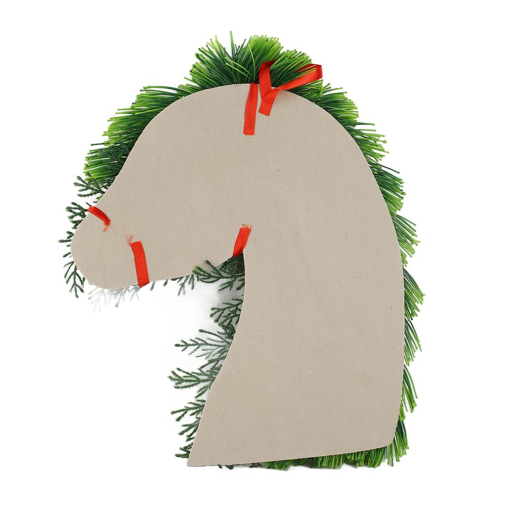 Рождественский венок с сельским животным, декоративный венок с изображением лошадиной головы, шишки на ферме, венок на входную дверь для дома