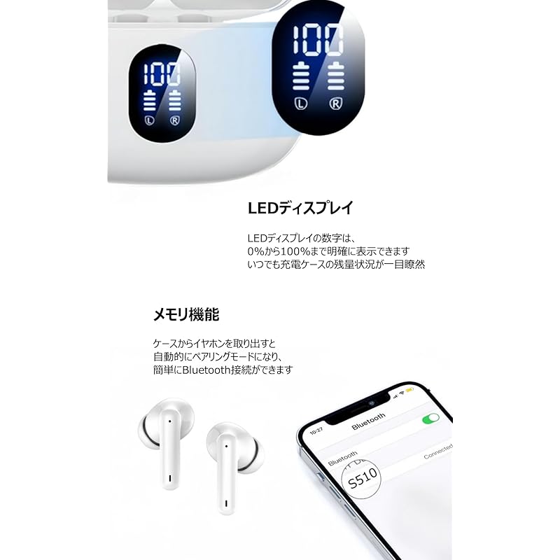 Earphones Bluetooth Wireless Earphones 2025 New Model Bluetooth Hi-Fi Sound Quality Long Playback with Microphone ENC Noise Canceling LED Display