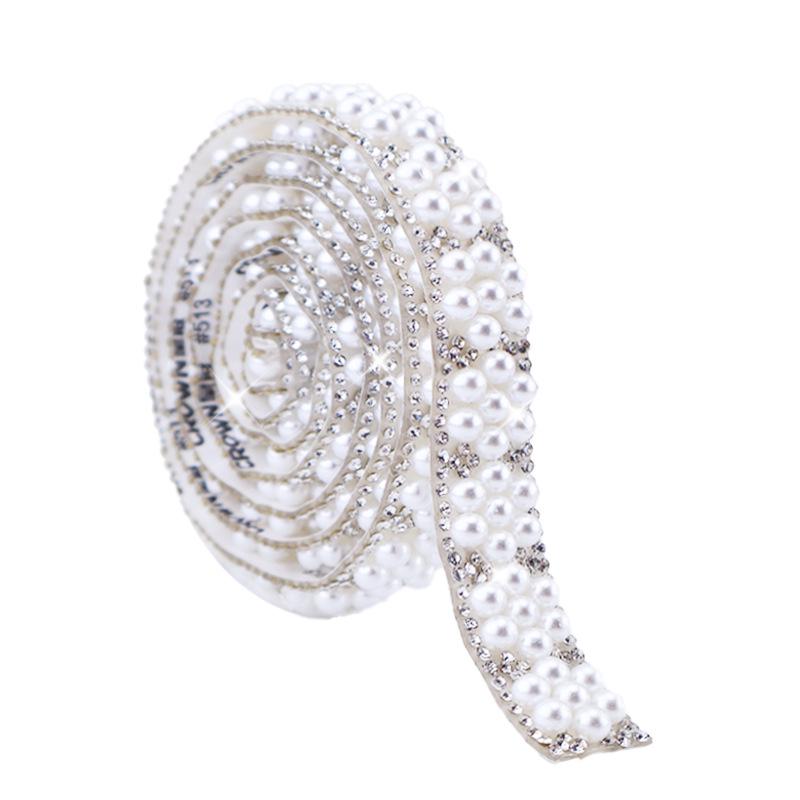 Сделай сам самоклеящуюся цепочку из жемчуга и страз для украшений и аксессуаров для одежды