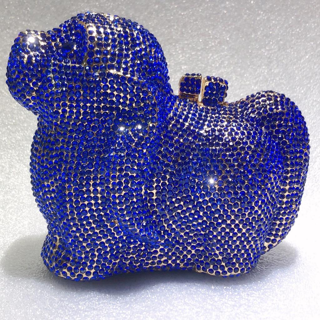 Puppy Diamond Evening Bag Dog Crystal Handbag Rhinestone Bags Wedding Bridal Purse Luxury Crystal Clutches Women Party Purses