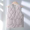 New Women's Vest Spring and Winter Down Cotton Vest Women's Light and Thin Collar Close-fitting Warm Inside and Outside Vest