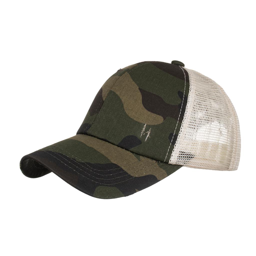 Washed and Made Old Light Version Cross Elastic Band Ponytail Baseball Cap Bundle Hair Cap