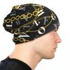 Роскошные современные барочные всесезонные шапочки с золотыми цепочками и буквами, шляпа-капот, женские модные шапки унисекс, шляпа