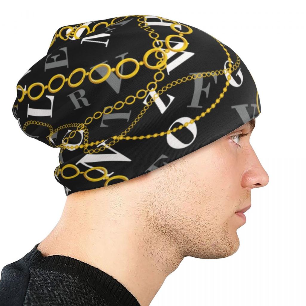 Роскошные современные барочные всесезонные шапочки с золотыми цепочками и буквами, шляпа-капот, женские модные шапки унисекс, шляпа