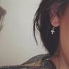 S925 Sterling Silver Diamond Cross Earrings for Women Special-Interest Design Simple Exquisite and Versatile Ear Hooks