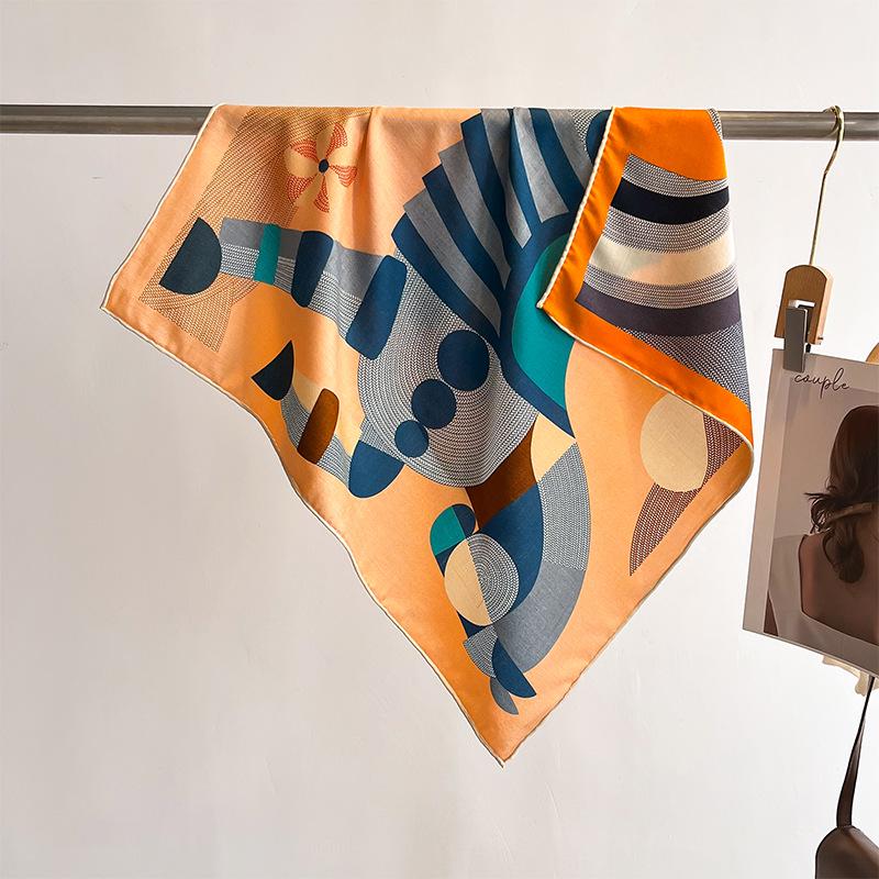 Двусторонний шарф из шелка и шерсти «Тропические джунгли» — роскошная теплая зимняя шаль для женщин