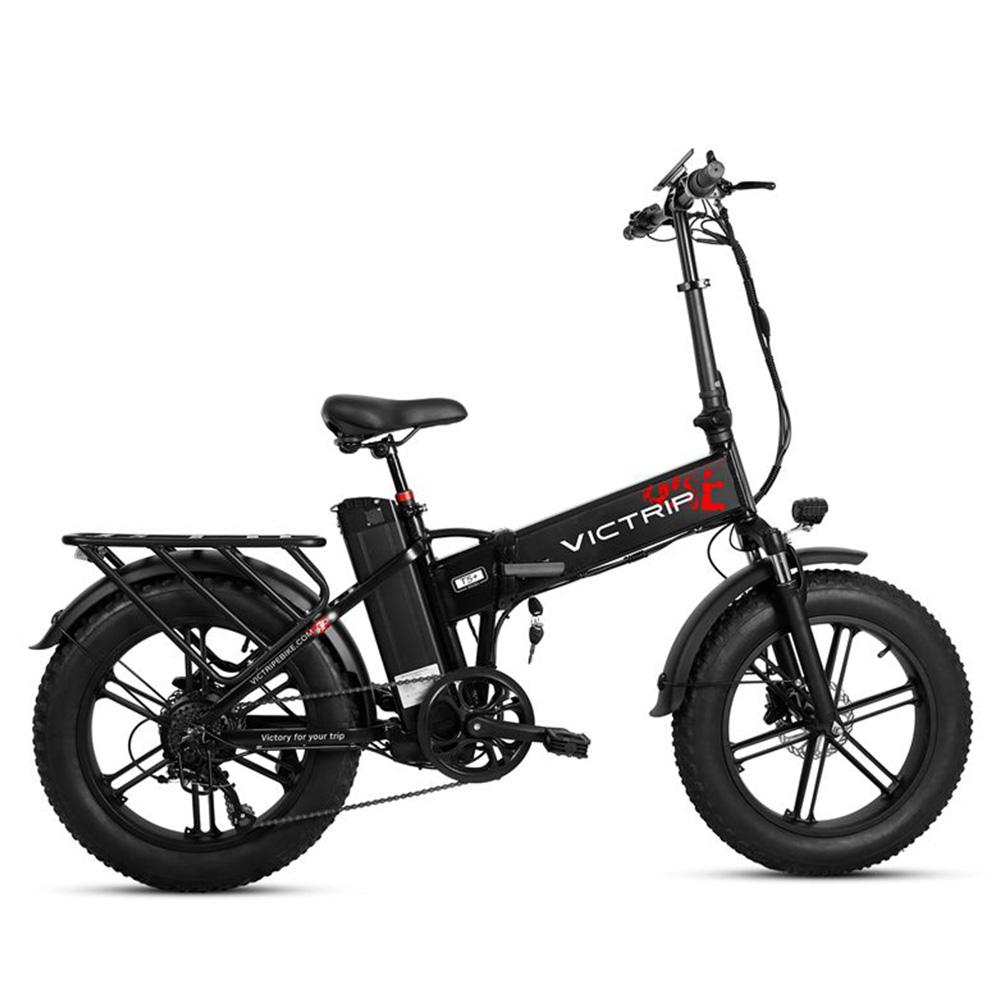 Electric Bicycle Foldable Victpip T5 Plus 20" Fat Tire 250W Motor City Electric Bike For Adult 48V 40Ah Dual Hydraulic Brake 7 Speed Max Load 150Kg
