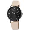Montre - EXCELLANC - EX0508 - Boîtier Métal Noir 38 Mm - Bracelet Simili Cuir Marron 18 Mm - Quartz Japan PC21