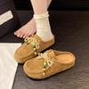 Explosive 2025 New Fashion Casual Bag Head Half Drag Women Thick Sole Outer Wear Explosion Lazy Single Shoes Niche Ethnic Style
