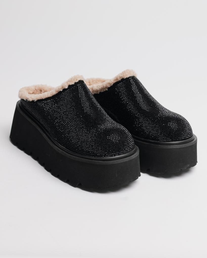 Platform Uggs with Rhinestones Suny Liana 53500 36 Black Suede Wool