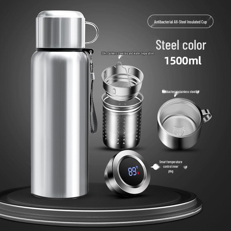 Мужская термокружка из нержавеющей стали 316 большой вместимости для путешествий на открытом воздухе с разделением чая и воды, с логотипом на заказ