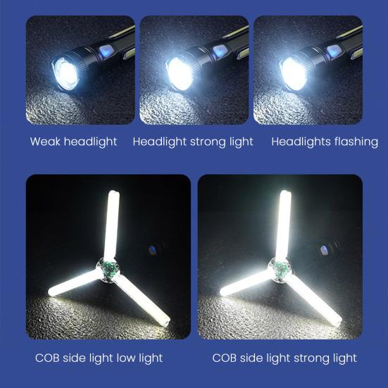 Многофункциональный фонарик с зумом, 5 режимов, регулируемый, ультраяркий, USB-перезаряжаемый, портативный, для кемпинга, походов, аварийный, ручной фонарь