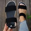 Fashion Ladies Shoes 2024 New Elastic Band Women's Sandals Summer Open Toe Breathable Mesh Solid Flat Casual Beach Large Size Sandals