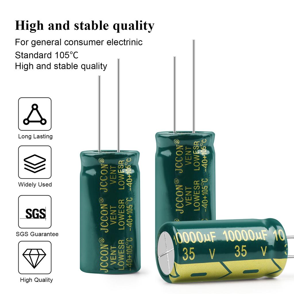 Алюминиевый электролитический конденсатор 35 В 47 мкФ 100 мкФ 220 мкФ 330 мкФ 470 мкФ 3300 мкФ высокочастотные конденсаторы с низким ESR DIY 2000 часов длительный срок службы