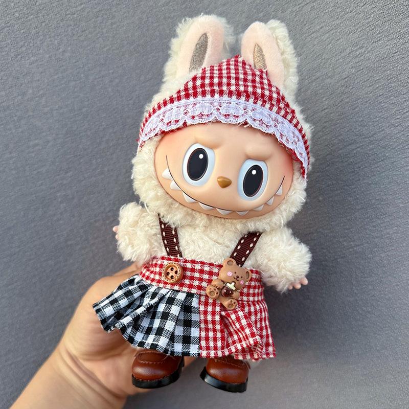 Labubu Doll Clothes: Skirt Suit for 17CM Plush or Vinyl, Fits One, Two, and Three Generations